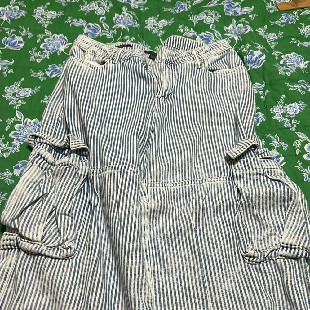 Wild Fable Blue and White Striped Jeans